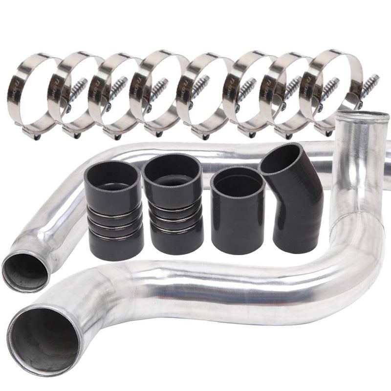 MOOSUN Turbo Intercooler kit Pipe Boot for Ford 6.0L CAC Intercooler Pipe Boot kit 03-07 Tube Powerstroke for Ford F250 F350 F450 F550 (Silver) - Image 1